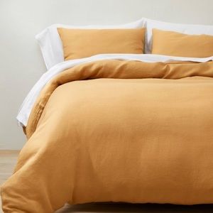 CASALUNA Jersey Duvet & Sham Set, full/Queen Honey, NWT